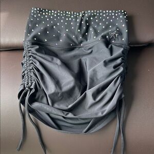 Rebel Cheer sparkle Black Ruched Skirt